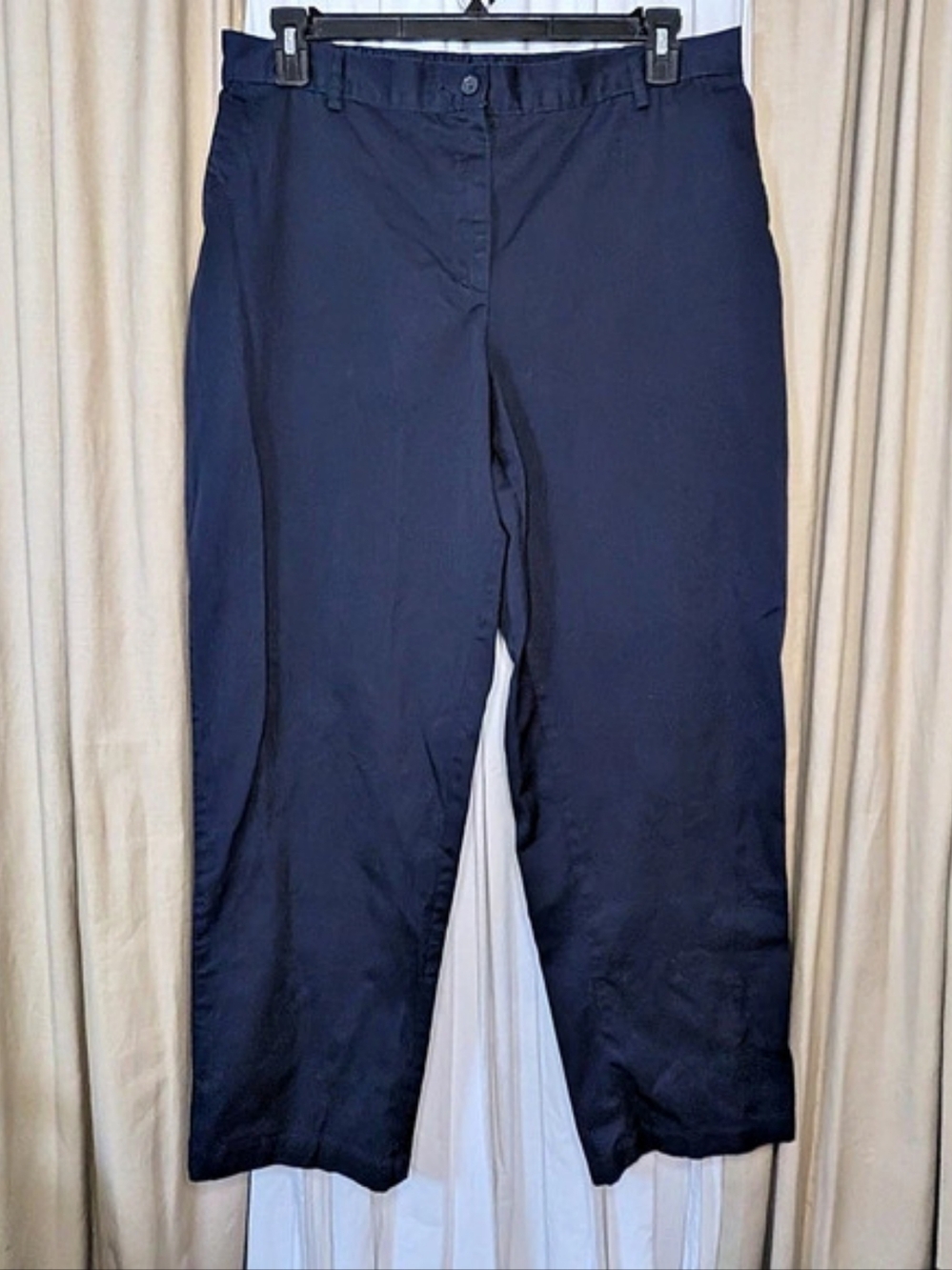 LANDS' END High Rise Straight Leg Straight Leg Pants Black Size 16W